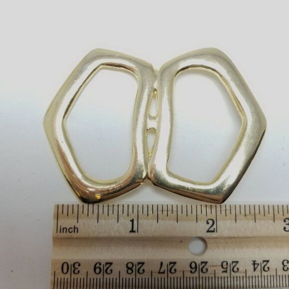 Vintage Large Modern Minimalist Brooch, Gold Tone Unique Design, Estate - Picture 4 of 6